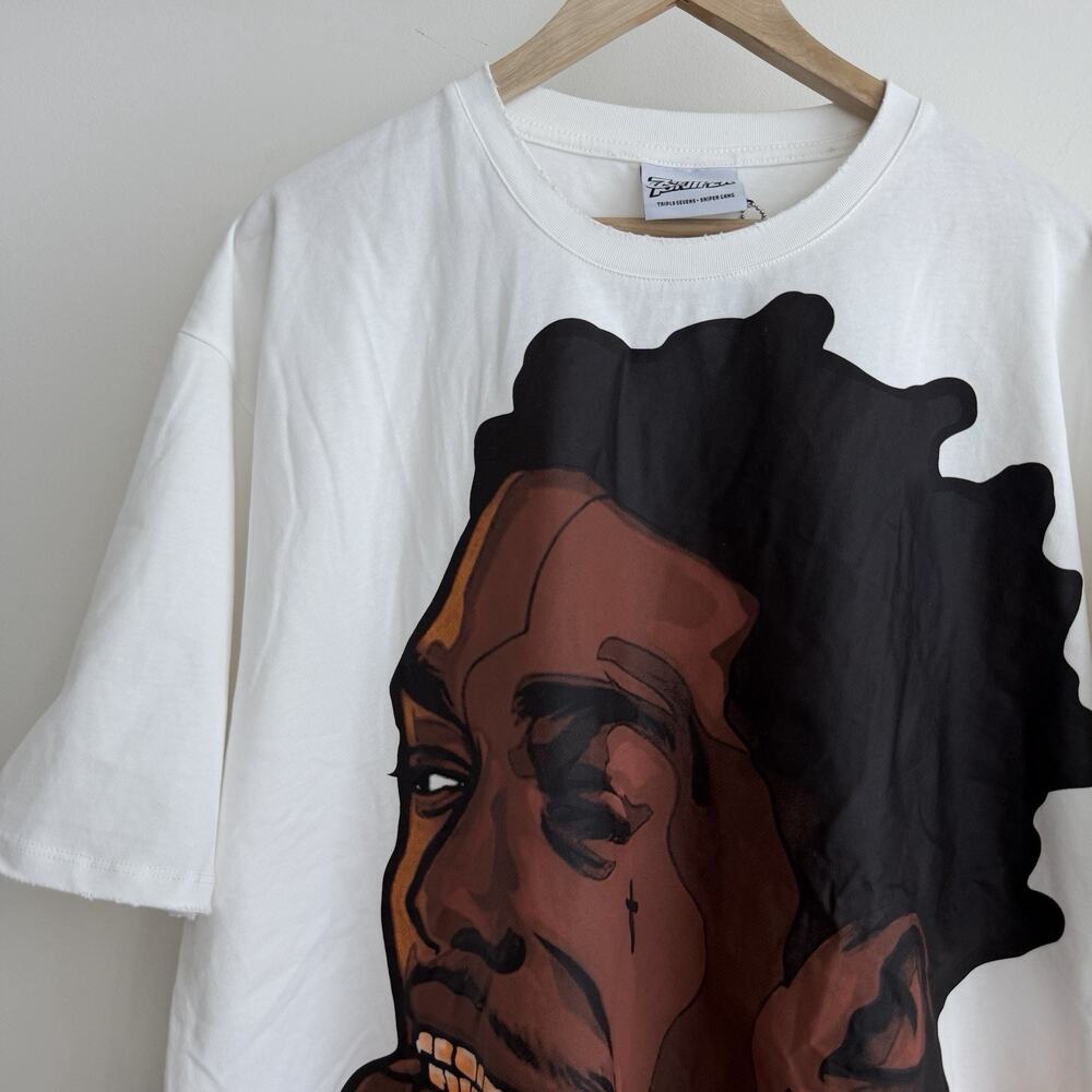 Triple Sevens Sniper Gang Kodak Black Shirt Mens XL White Graphic Streetwear Rap - Picture 2 of 7